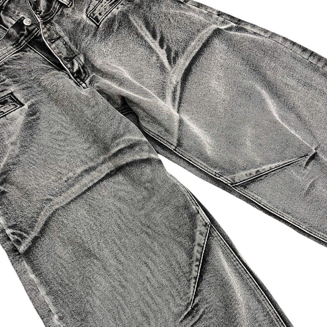 RỐI Workshop Double Waist Washed Jeans - Stone Gray