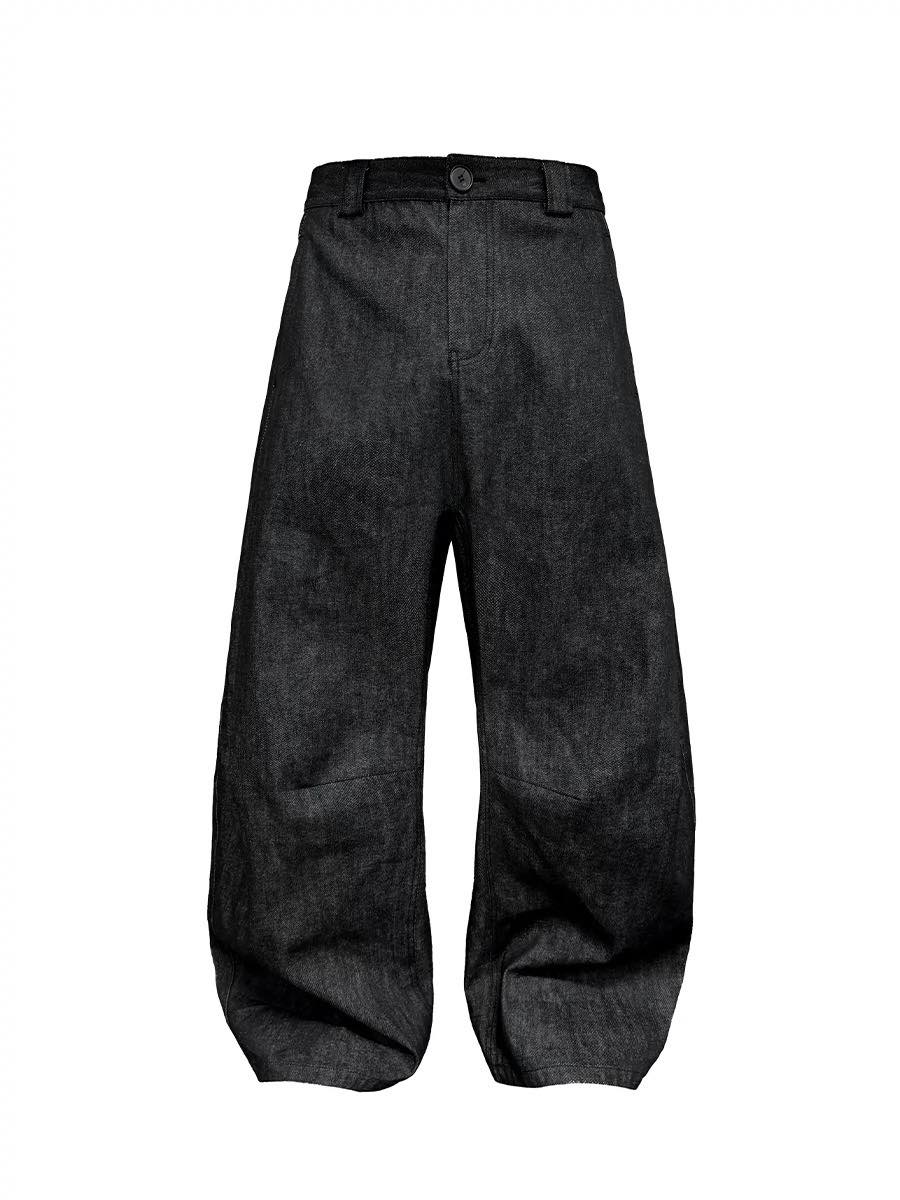 JCAESAR Low crotch wide denim pants scimitar silhouette