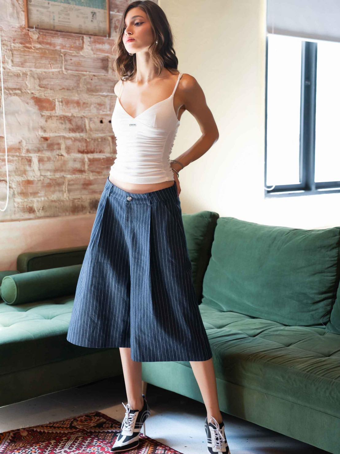 PUSH PUSH PP PINSTRIPE JORT striped shorts