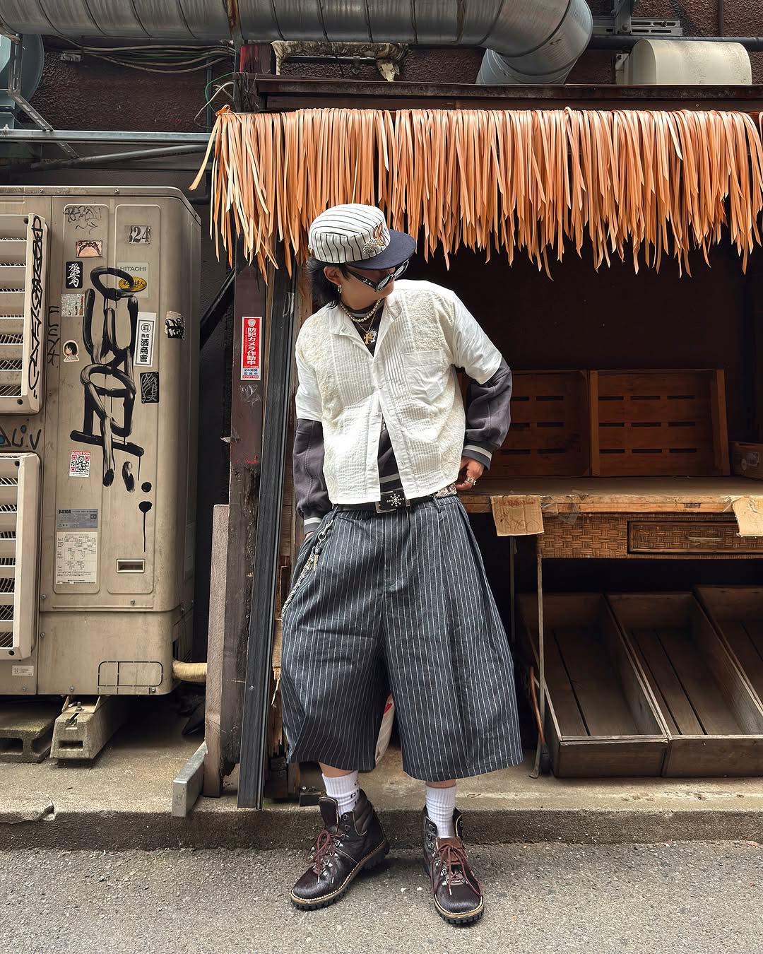 PUSH PUSH PP PINSTRIPE JORT striped shorts