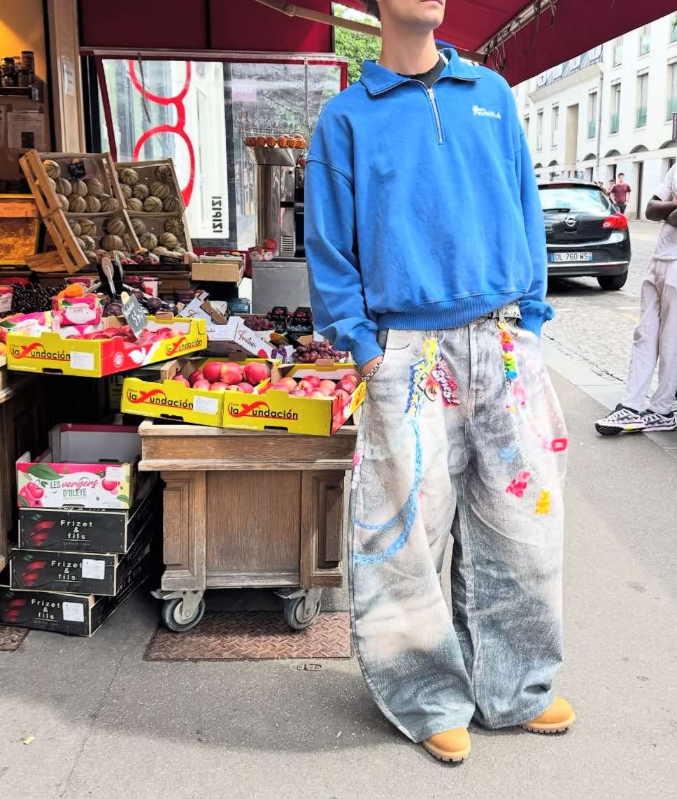 Pre-Order Feinicko POLYCHROME GUMMY DENIM PANTS 3D印花牛仔褲