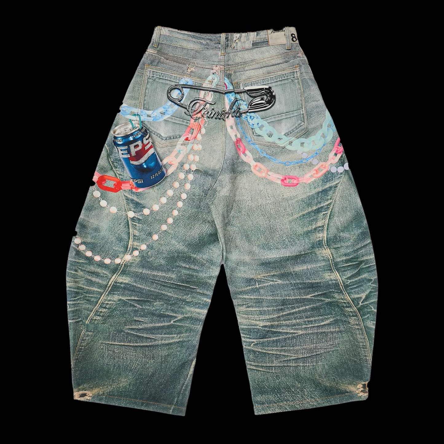 Pre-Order Feinicko POLYCHROME GUMMY DENIM PANTS 3D印花牛仔褲