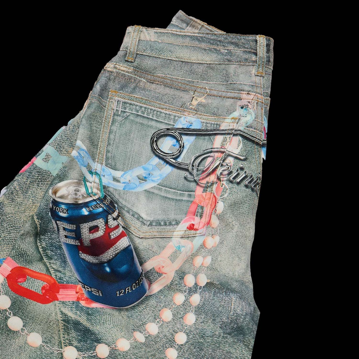 Pre-Order Feinicko POLYCHROME GUMMY DENIM PANTS 3D印花牛仔褲