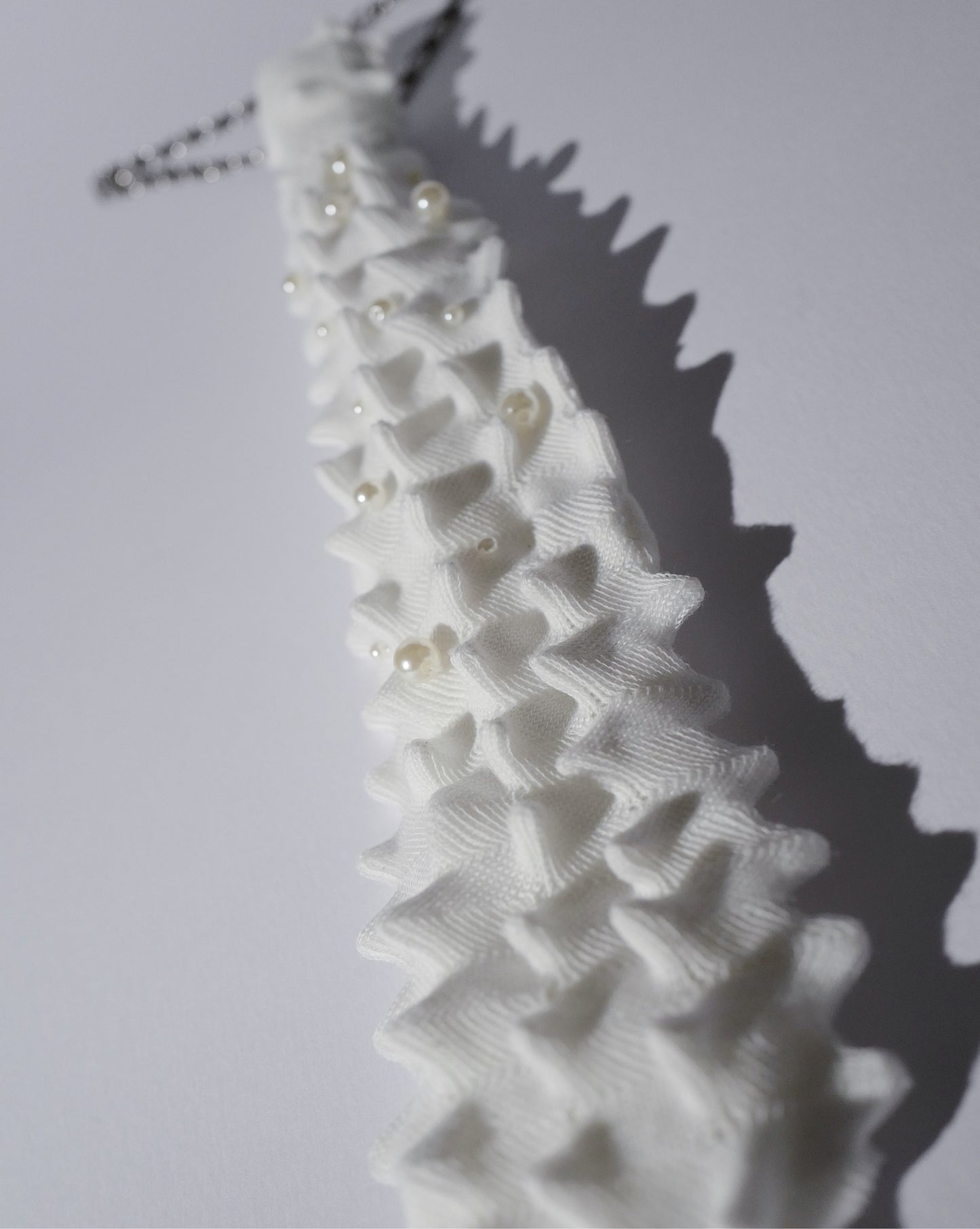Die Young Spiked White Tie Necklace