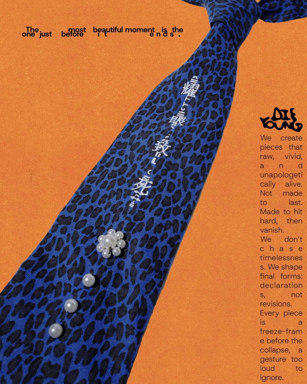 Die Young Blue Leopard Die Bright Die Young Tie