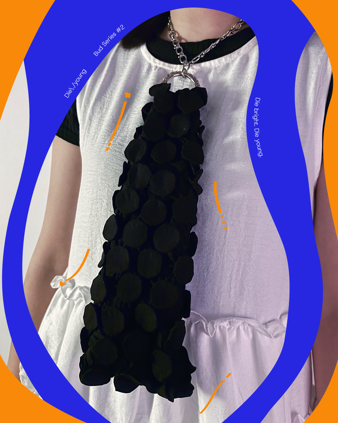 Die Young Black Circular Tie Necklace