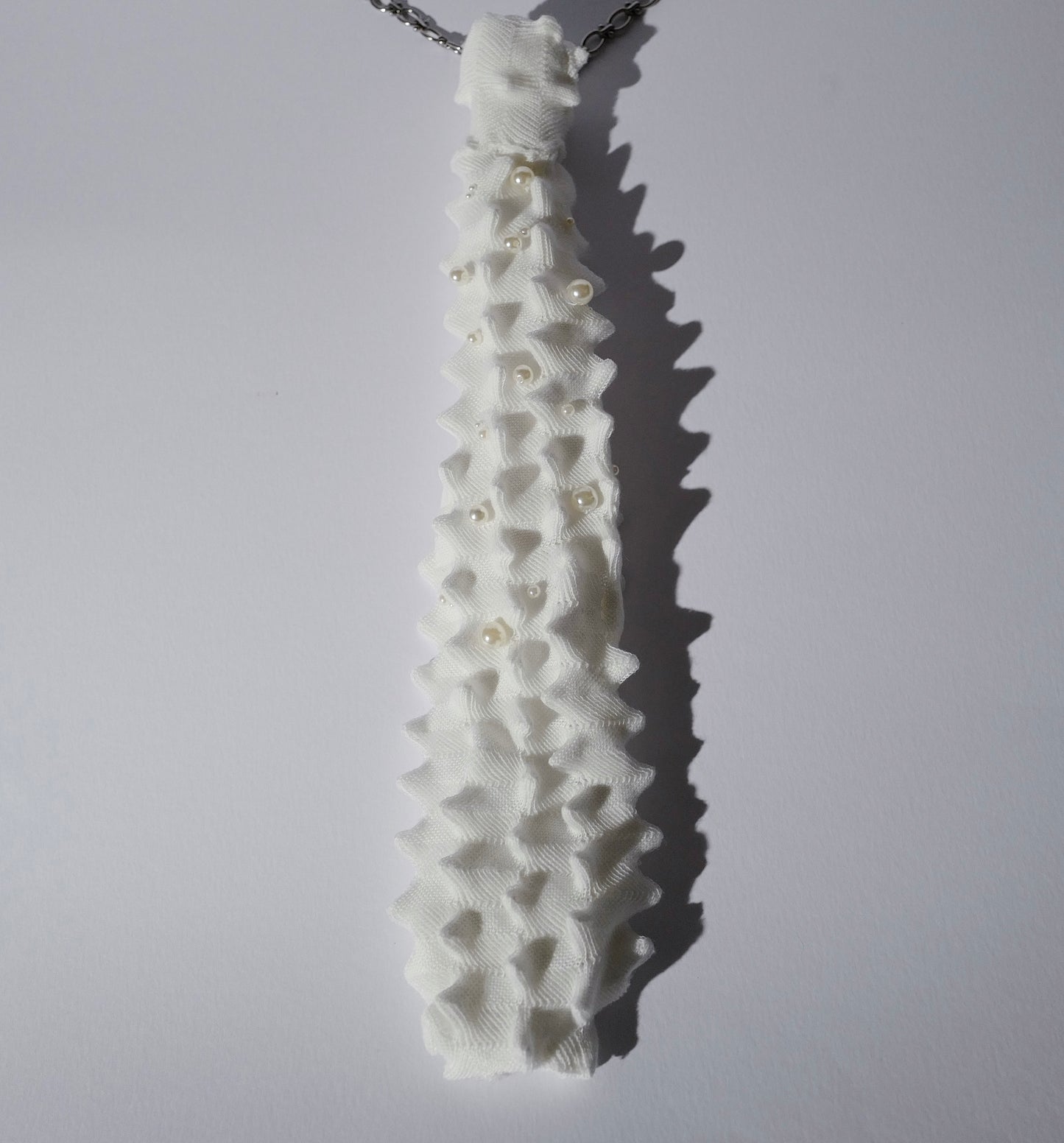 Die Young Spiked White Tie Necklace