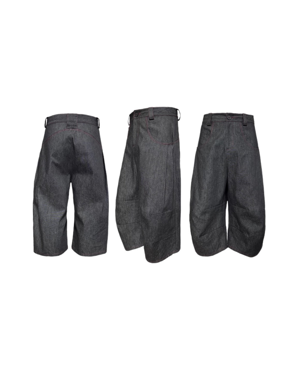 Pre-Order Jcaesar Pleat Jhorts Raw Denim Cropped Pants