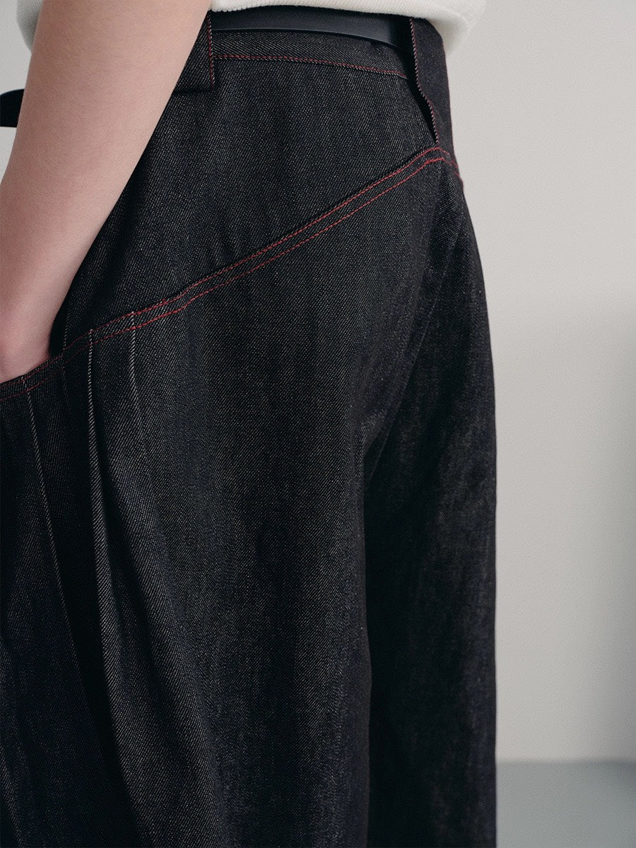Pre-Order Jcaesar Pleat Jhorts Raw Denim Cropped Pants