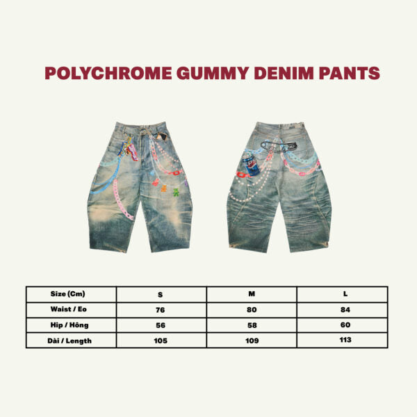 Pre-Order Feinicko POLYCHROME GUMMY DENIM PANTS 3D印花牛仔褲