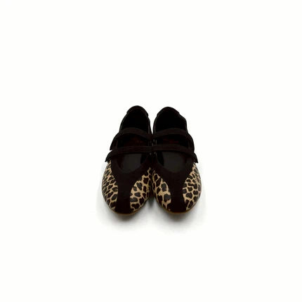 AMIS MARY JANE SPORTY FLATS IN LEOPARD