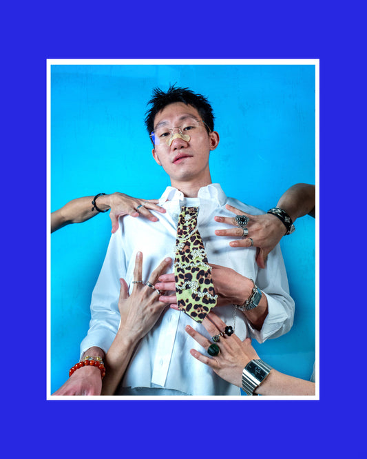 Die Young Light Green Leopard Beaded Tie