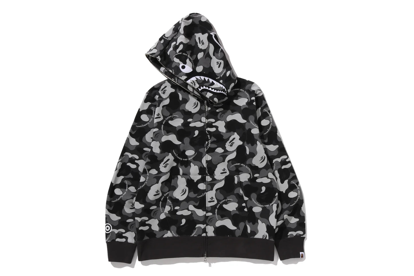 BAPE®︎ × COMME des GARÇONS SHARK FULL ZIP HOODIE