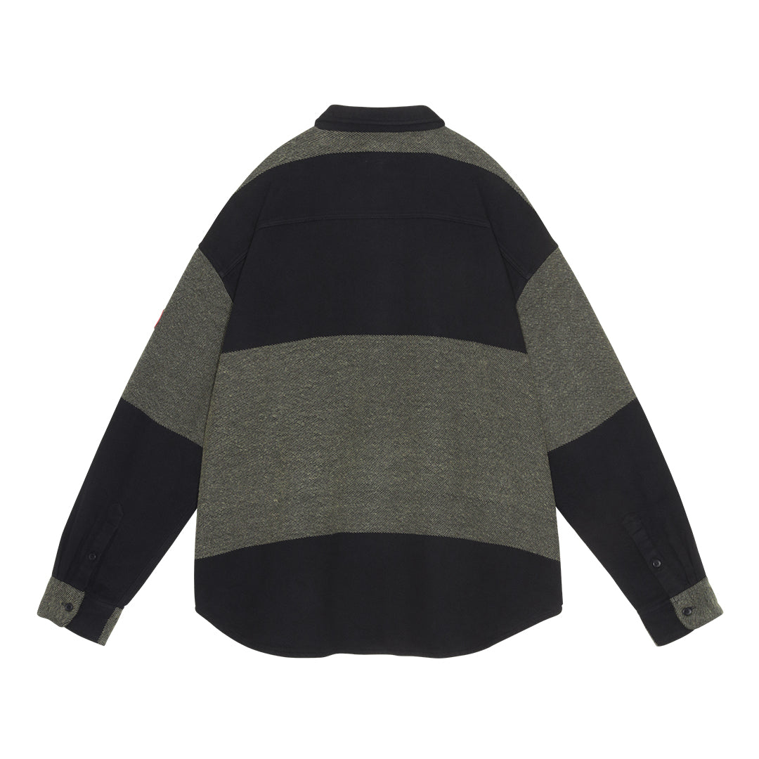 C.E STRIPE FLANNEL BIG SHIRT KHAKI