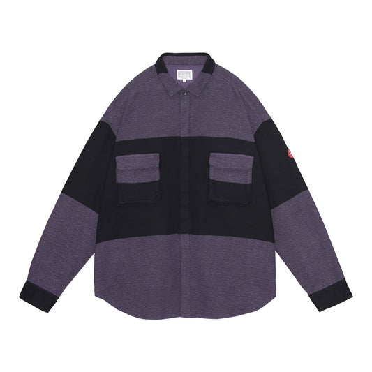 C.E STRIPE FLANNEL BIG SHIRT PURPLE