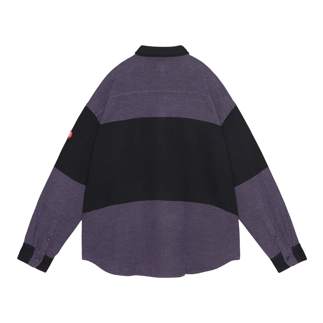 C.E STRIPE FLANNEL BIG SHIRT PURPLE