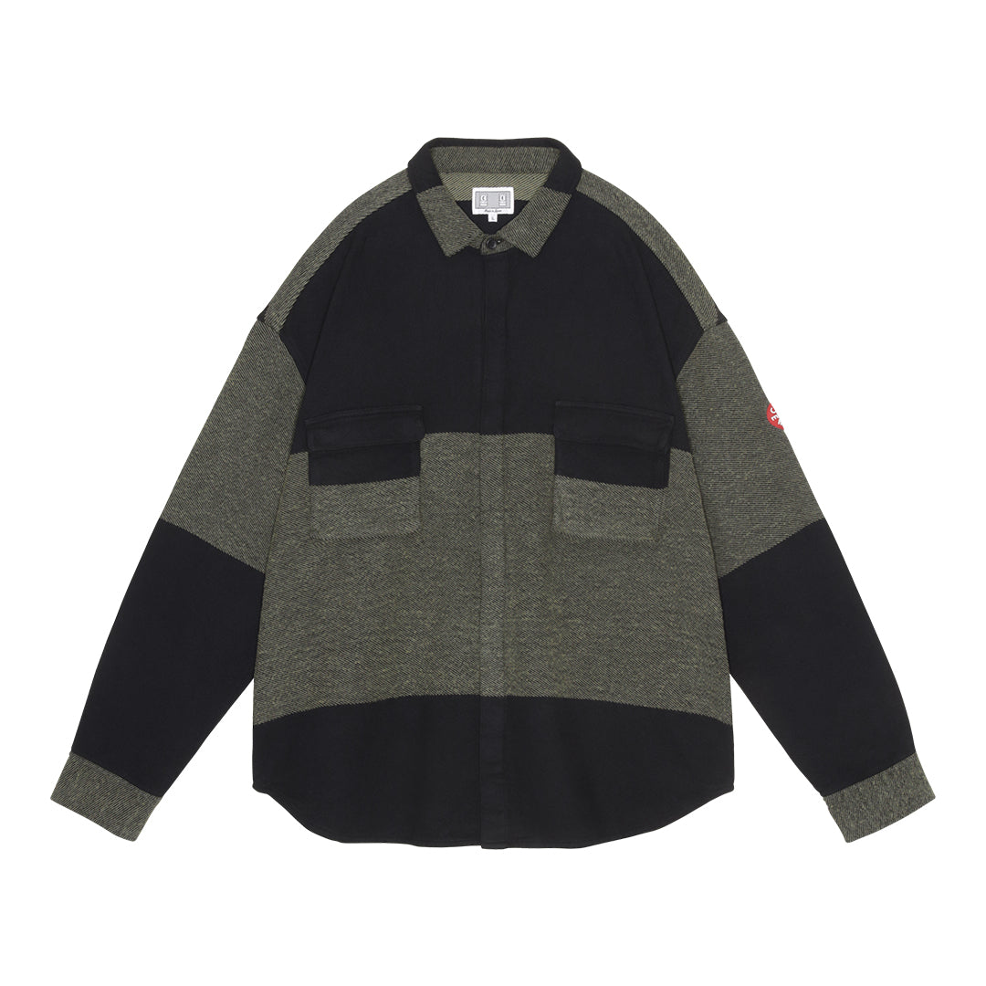 C.E STRIPE FLANNEL BIG SHIRT KHAKI