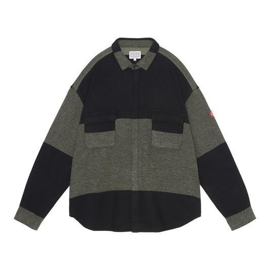 C.E STRIPE FLANNEL BIG SHIRT KHAKI