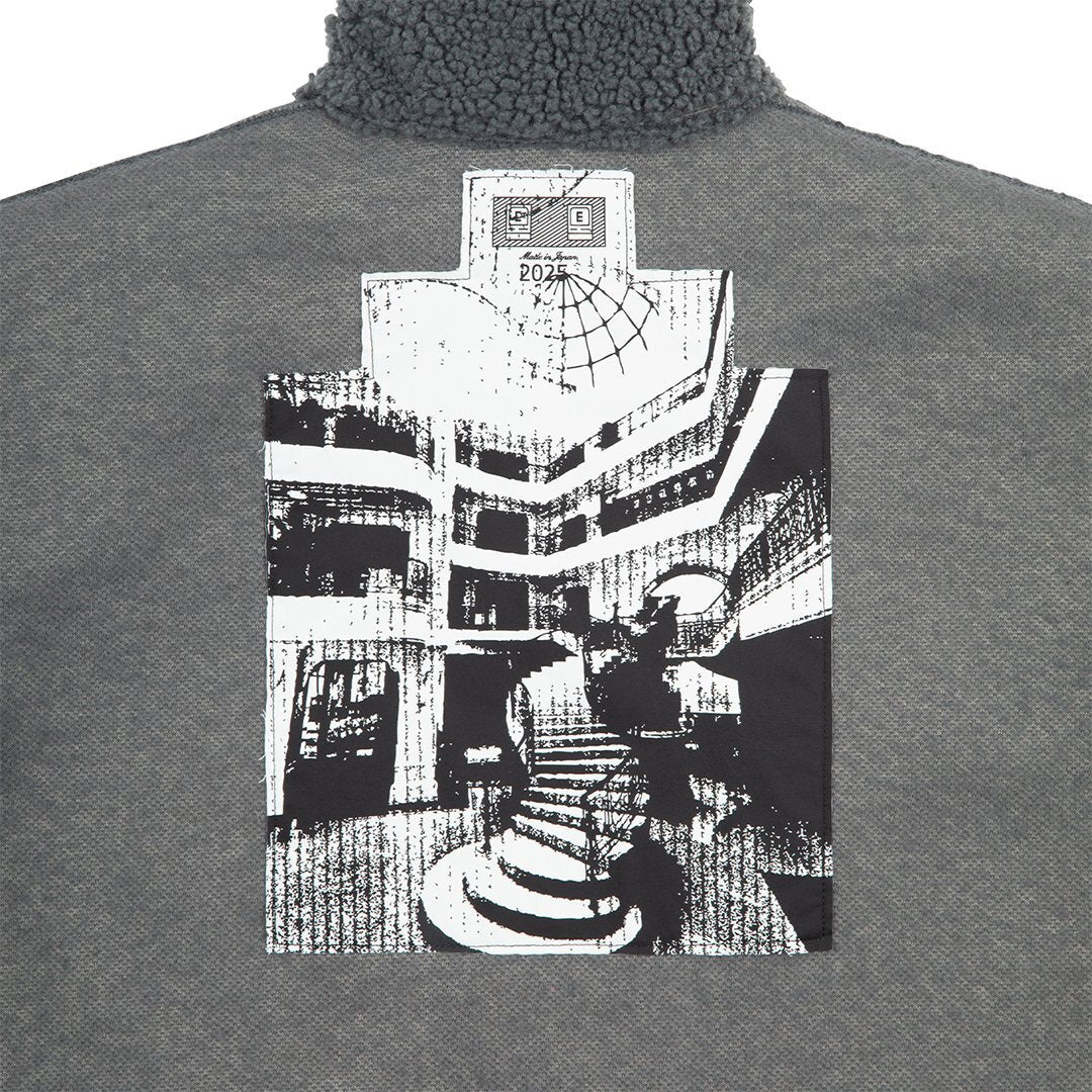 C.E STAND COLLAR BOA ZIP UP GREY