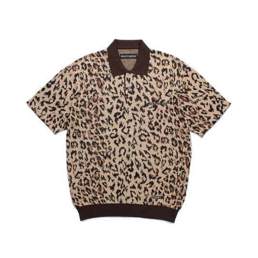 WACKO MARIA｜2025SS LEOPARD JACQUARD KNIT POLO SHIRT (TYPE-1)
