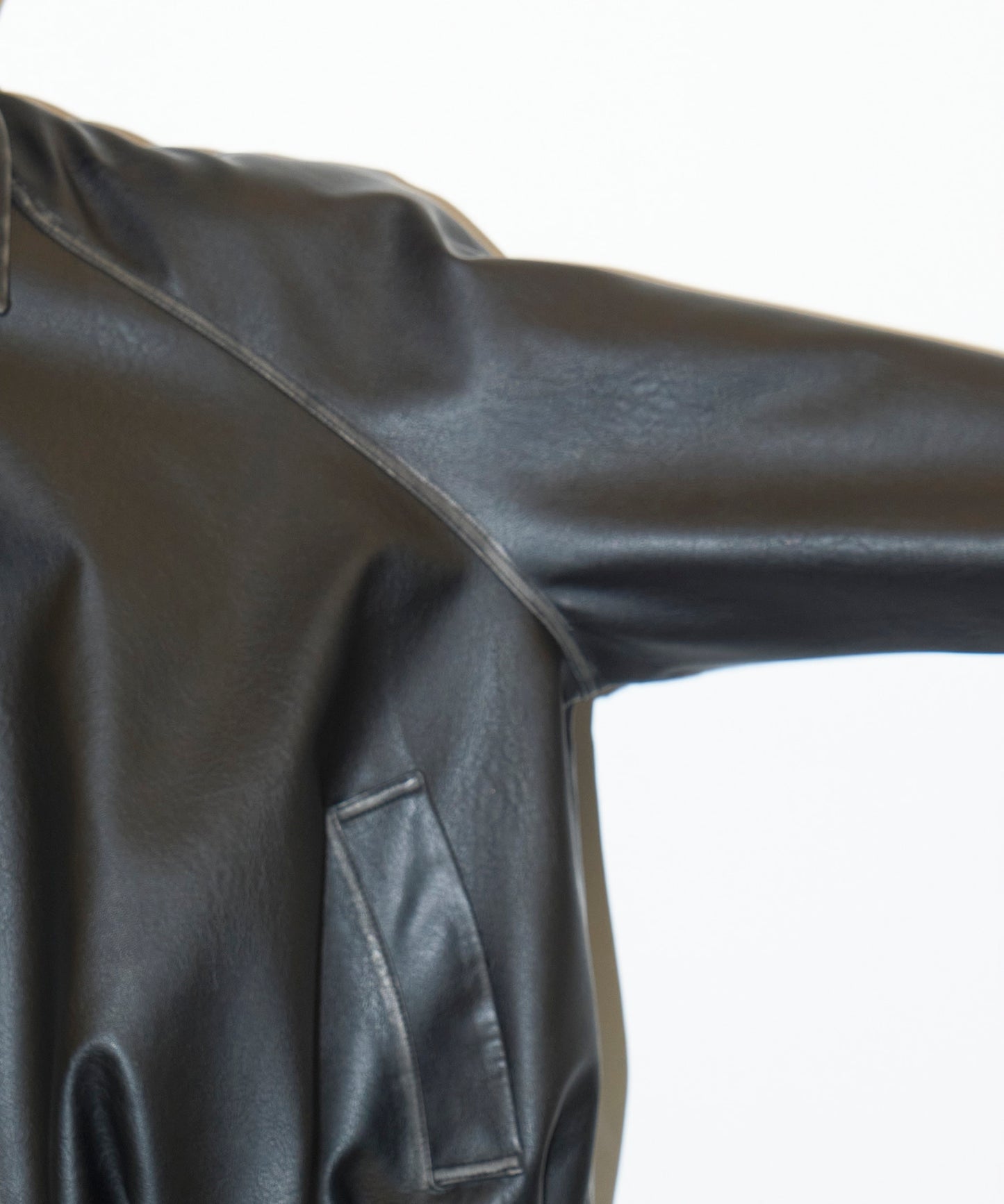 CONZ BALOON ZIP UP JACKET FAUX LEATHER