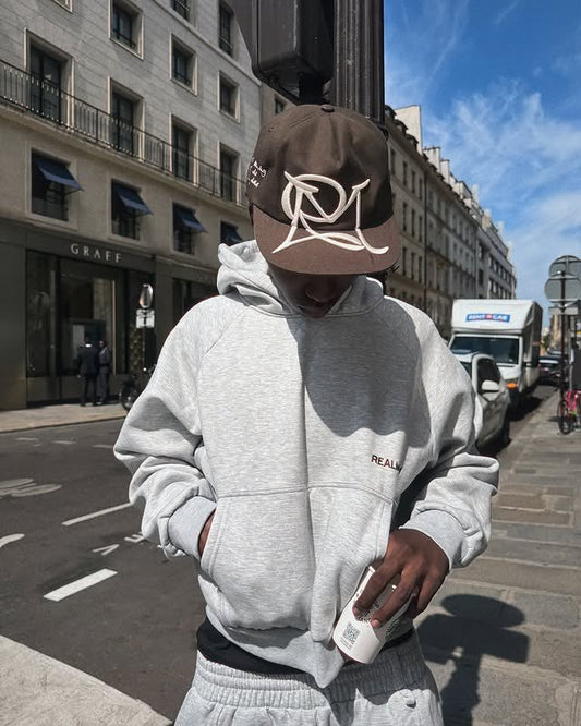REALM OF – Big Icon Cursive Embroidery Vintage Cap (Walnut)