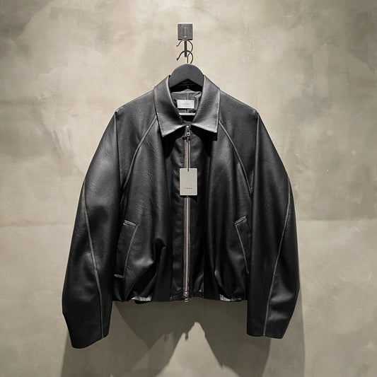 CONZ BALOON ZIP UP JACKET FAUX LEATHER