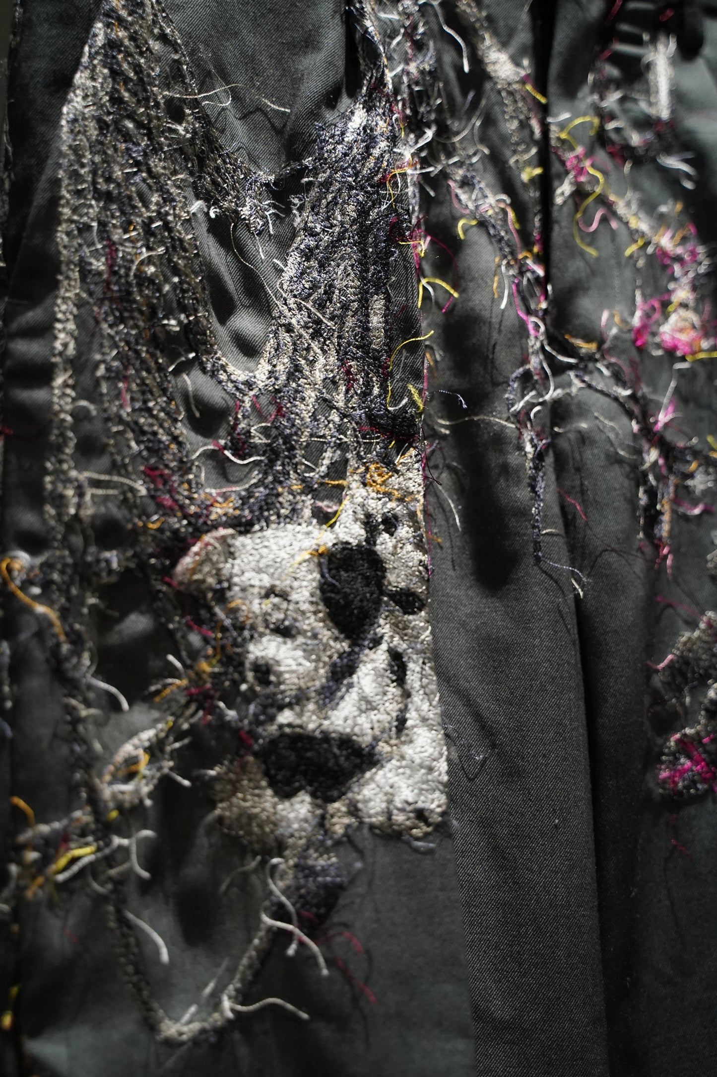 doublet EMBROIDERED CHAIN TAILORED TROUSERS CHARCOAL