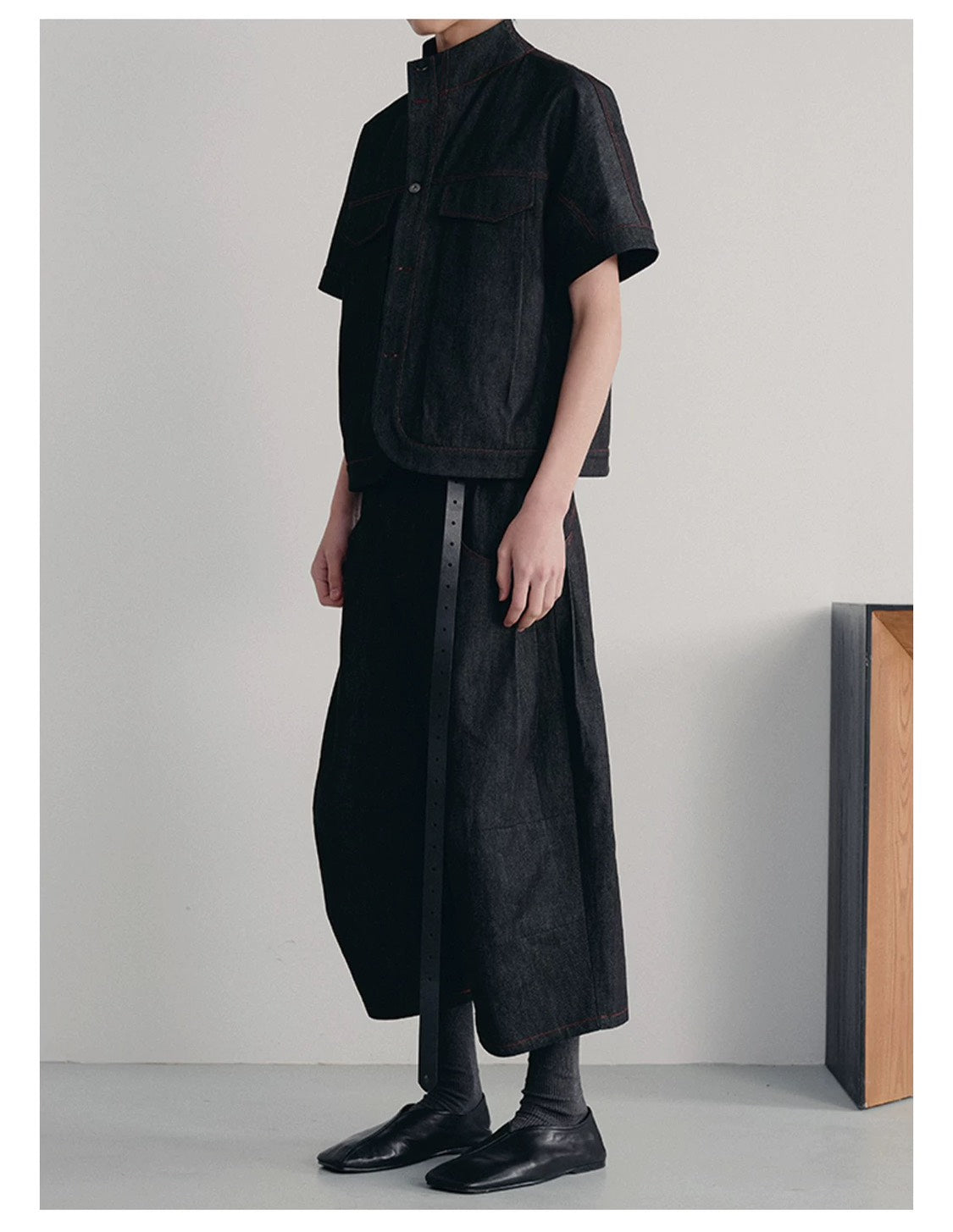 Pre-Order Jcaesar Pleat Jhorts Raw Denim Cropped Pants