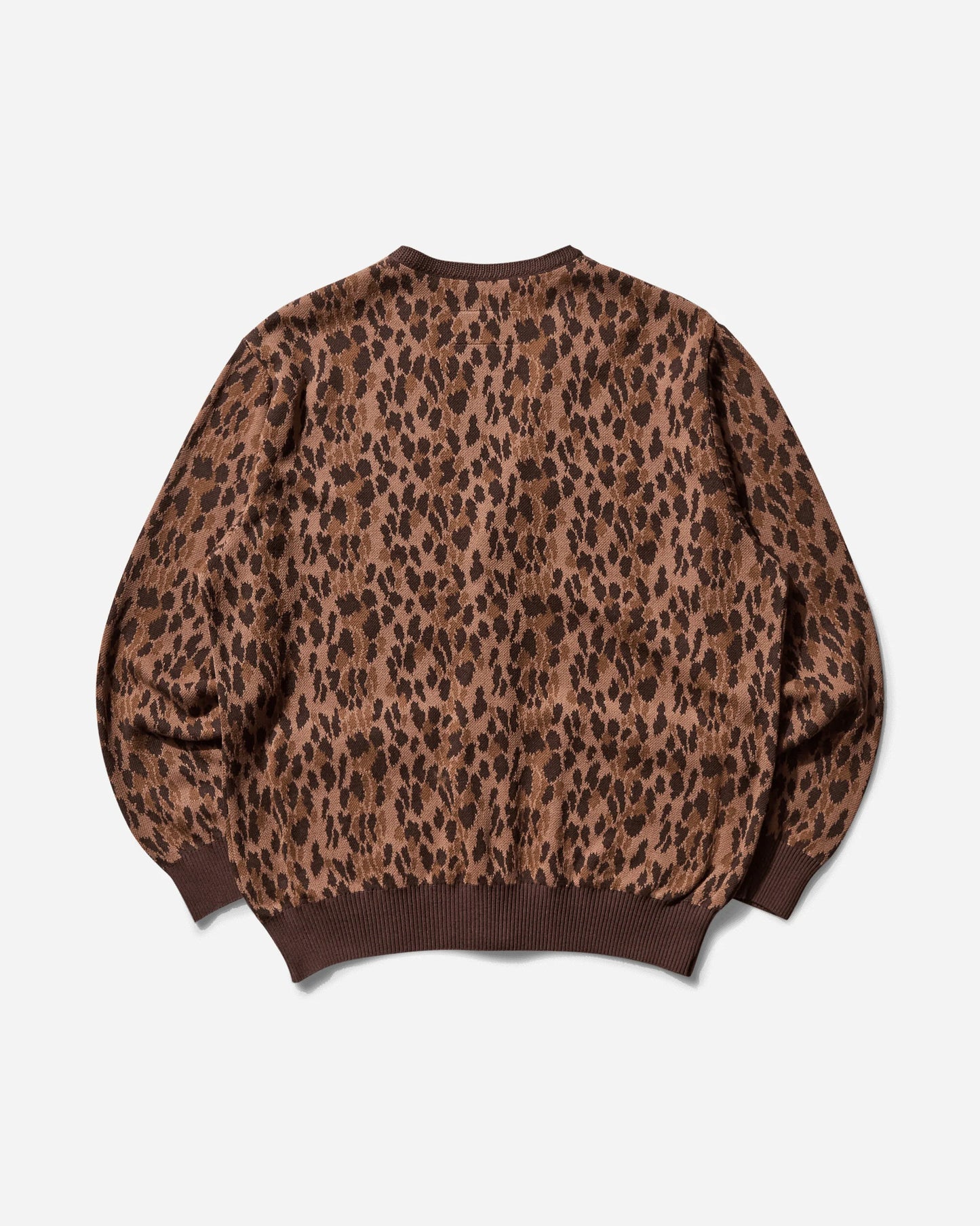 Wacko Maria Leopard Jacquard Cardigan (Type-2) Brown