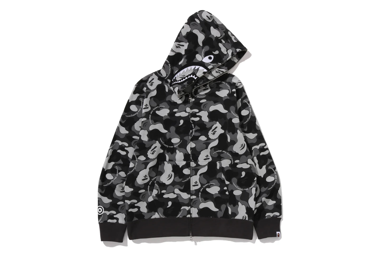 BAPE®︎ × COMME des GARÇONS SHARK FULL ZIP HOODIE