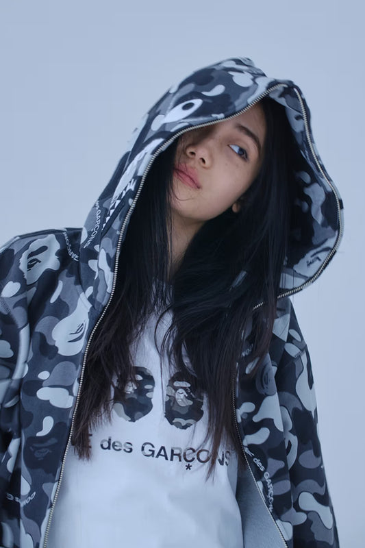 BAPE®︎ × COMME des GARÇONS SHARK FULL ZIP HOODIE