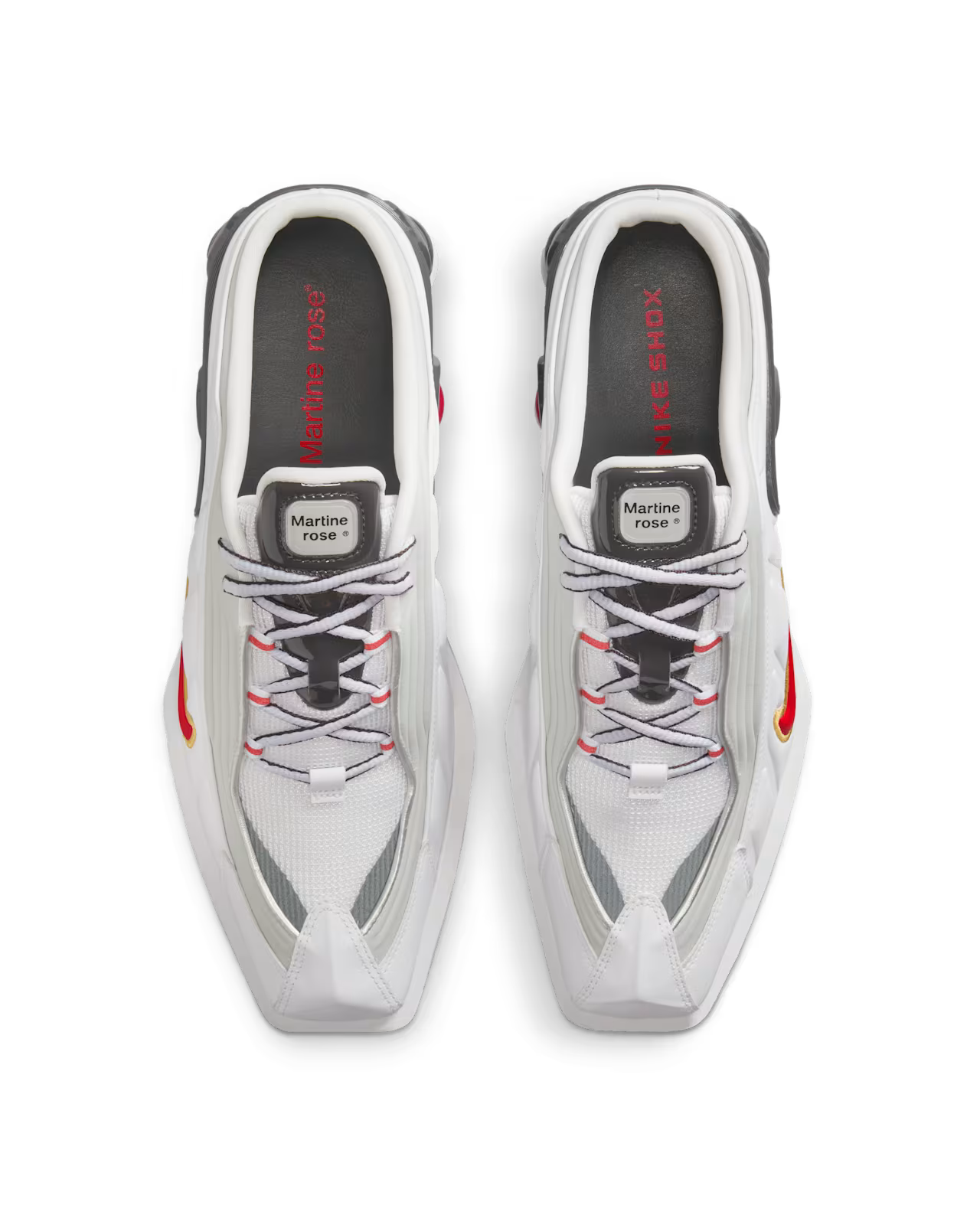 Nike x Martine Rose Shox MR4 White and Varsity Red